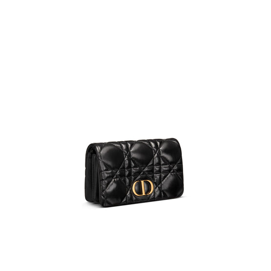 S5135UNGXM900 - Women's Dior Caro Calfskin Pouch - 900 Noir